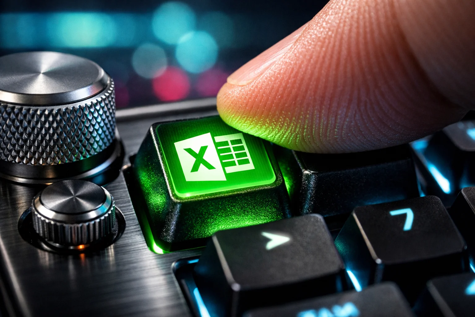 Teclado Corsair Galleon con tecla Stream Deck activando macro de Excel.